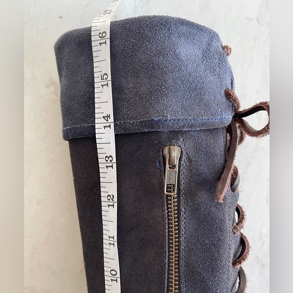 FREEBIRD by STEVEN Knee-High Distressed Blue & Brown Suede Boots, Size 8 EUC - Picture 14 of 16